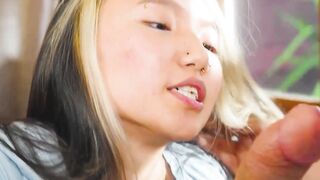 Horny teen Asia Lee titfucks eager study buddys bigcock