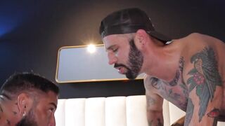 Cutler X and Romeo Davis ravage Brock Banks hungry holes with relentless ass pounding