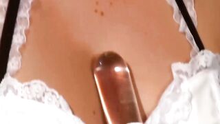 Amateur escort Frida uses toys on herself before rough bang