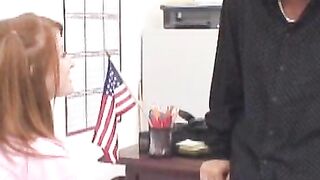 Big breasted teen schoolgirl fucks in principals office