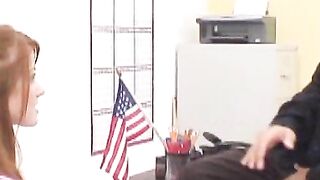 Big breasted teen schoolgirl fucks in principals office