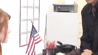 Big breasted teen schoolgirl fucks in principals office