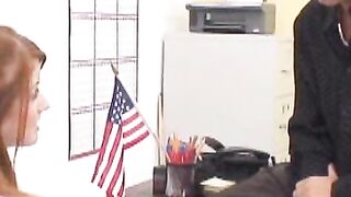 Big breasted teen schoolgirl fucks in principals office