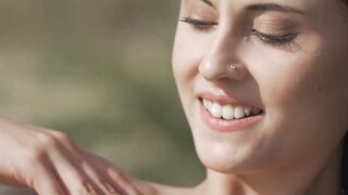 Sexy small tits beauty Sade Mare hot solo outdoor teasing