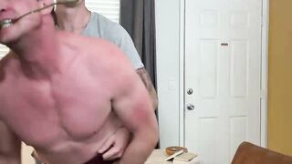 Big dick dude pulls the underwear of guy s and moans