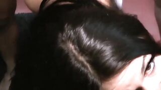 Tattooed babe Samantha blowing huge cocks at fetish orgy