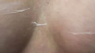 Natural tits MILF oils up whole body especially her holes
