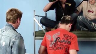 Horny twink gets bareback ass pounding in passionate orgy