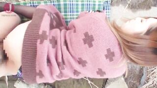Filthy Japanese bimbos busts out her long titties and ride