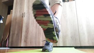 Sweaty Toes after Workout. Stinky Socks and Sneakers.sniffing - OlgaNovem