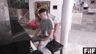 Turned On Stepson Gets Milf to Boned him during his Piano