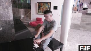 Turned On Stepson Gets Milf to Boned him during his Piano