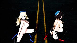 Mmd KanColle Kaohsiung and Atago will make all Man Cum