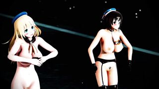 Mmd KanColle Kaohsiung and Atago will make all Man Cum