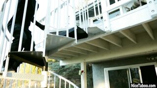 Fearless blonde milf Kagney Linn Karter fucks naive thief and