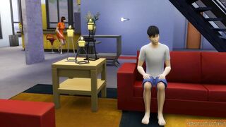 StepSON Catches His Korean Milf Masturbating Inside Front Of The