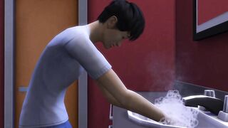 StepSON Catches His Korean Milf Masturbating Inside Front Of The