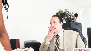 Slender african 18 yo screwed by her mature boss