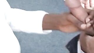 Ebony teen schoolgirl dicked by pervy mature principal