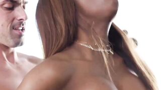 Sarah Banks gets on top of her lover and endures the dick