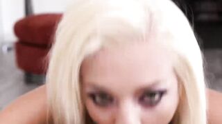Slutty blonde girls messy sloppy deepthroat blowjob