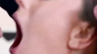 Maid receives cum in mouth after double penetratation 3way