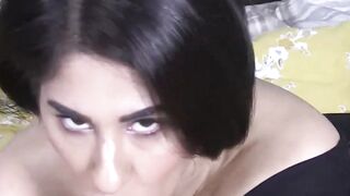 Beautiful Sahara Knite fingers pussy in sheer body suit