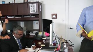Office worker fucks with bosses teen daughter at work