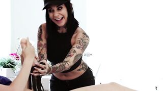 Goth MILF Joanna Angel strapon banging teen Jane Wilde