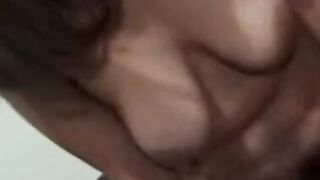 Busty Asian girl Leila Long sucks and rides producers cock