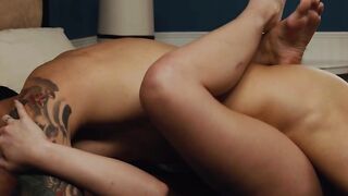 Young beauty kisses her man as she goes for anal drilling