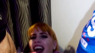 Big natural tits teen Haydies tricked into kinky blowjob