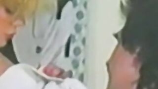 Blonde chick services a hairy dick and waits for cumshot