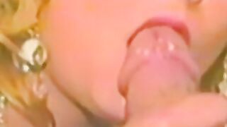 Blonde chick services a hairy dick and waits for cumshot