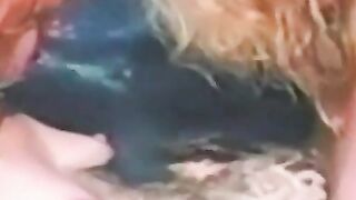 Vintage dykes have fun in jacuzzi before tongue fucking