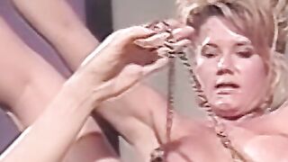 Stunning babe moans during hardcore lesbian BDSM session