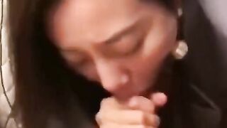 Brunette Asian Amateur Gives Blowjob
