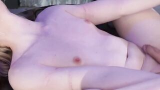 Tied up tranny Lianna Lawson fed cum after hardcore facefuck
