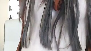 Nerdy Chick's Hot Striptease with Pussy Flash