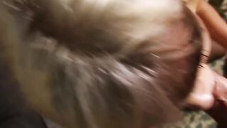 Little chubby Asian teen Lilith Grace swallows huge older cock until it cums on her s