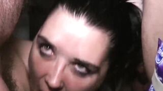 Hot chicks Pixiee Little and Violet drilled hard at orgy
