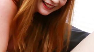Horny tgirl Lianna Lawson strapon pounded by busty redhead