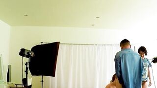Sexy blue eyes babe Autumn Temptation deepthroats nerd cock