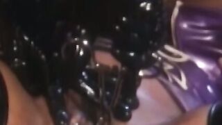 BDSM brunette Cherokee drills with dildo ebony babes pussy