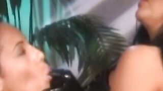 BDSM brunette Cherokee drills with dildo ebony babes pussy