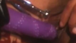 BDSM brunette Cherokee drills with dildo ebony babes pussy