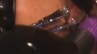 BDSM brunette Cherokee drills with dildo ebony babes pussy