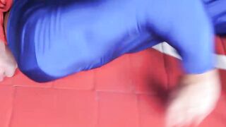 Superman twink gets tackled on the floor and played