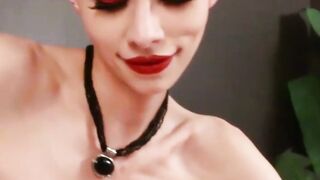 Kinky tranny River Enza dildo drilled and strapon pounded