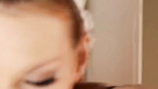 Tantalizing Euro MILF takes black cock from butt to mouth